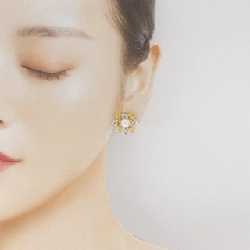 K18YG/PT850 Bông tai đá màu - Hàng hiệu Authentic 870134