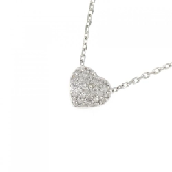 K18WG Dây chuyền kim cương hình trái tim Pavé 0.10CT - Hàng hiệu Chính hãng 861984