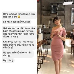 Váy hồng chéo vai ngọt ngào dành cho quý cô 24960