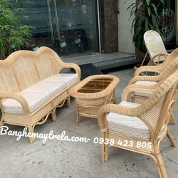 Sofa mây tự nhiên lưng mắt cáo 530164