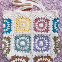 TÚI LEN MÓC TAY HOẠ TIẾT DỄ THƯƠNG - HANDMADE CROCHET BAG 763503