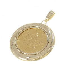 K18YG(枠) Đồng xu mặt dây chuyền - Hàng hiệu Authentic 871382
