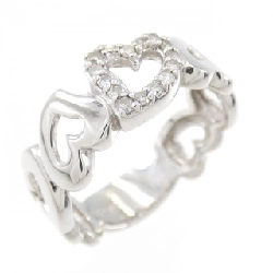 Nhẫn kim cương K14WG hình trái tim