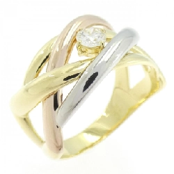 Nhẫn kim cương K18YG/PT950/K18PG 0.210CT - Hàng hiệu Authentic