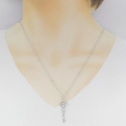 K18WG Mặt Dây Chuyền Hình Tim × Chìa Khóa Đính Kim Cương 0.05CT - Hàng hiệu Chính Hãng 861215