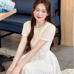 Đầm ren dáng dài đi tiệc 477006