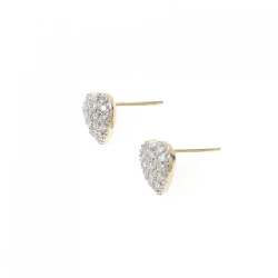 K18YG/K18WG Pave Heart Diamond Earrings - Hàng hiệu Authentic 865332