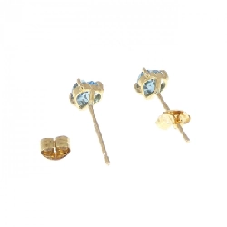 K18YG Heart Blue Topaz Earrings - Hàng hiệu Authentic 871113