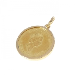 K18YG(枠) Đồng xu Mặt dây chuyền - Hàng hiệu Chính hãng