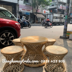 Bàn ghế đôn mây uống trà 500112