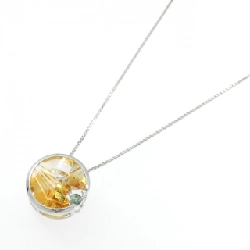 K18WG Mặt dây chuyền đá màu - Hàng hiệu Authentic 862281