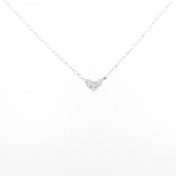 K18WG Dây chuyền kim cương hình trái tim 0.02CT - Hàng hiệu Chính hãng