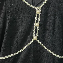 Váy đen cổ đính khuy ngọc 720329