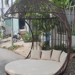 Ghế hồ bơi mây nhựa mái vòm 536866