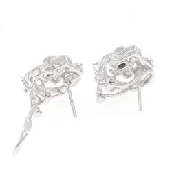 K18WG Hoa Hồng Bông Tai/Khuyên Tai Kim Cương 0.14CT - Hàng hiệu Chính hãng 869552