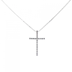 K18WG Đeo chéo Kim cương Dây chuyền 0.15CT - Hàng hiệu Chính hãng