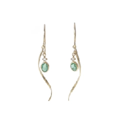 K10YG Emerald Earrings - Hàng hiệu Authentic