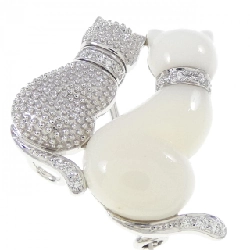 K18WG Brooch Hình Mèo San Hô - Hàng hiệu Chính Hãng 872484