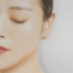 K18YG Bông tai Aquamarine hình trái tim - Hàng hiệu Chính hãng 866070