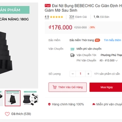 1 Đai Nịt Bụng BEBECHIC Co Giãn Định Hình Chống Cuộn Siết Eo Giảm Mỡ Sau Sinh 331047