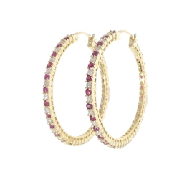 K18YG Bông tai Ruby 1.63CT - Hàng hiệu Chính hãng 870836