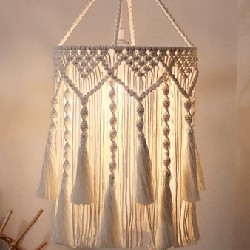 CHỤP ĐÈN TREO THỦ CÔNG MACRAME - TRANG TRÍ NHÀ CỬA 11341