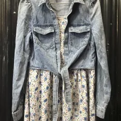 Khoác jean kèm váy dài size M, L  907697