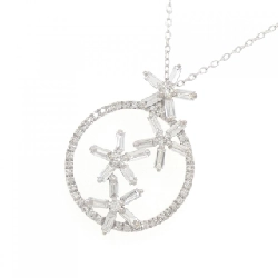 K18WG Hoa Đá Kim Cương Dây Chuyền 0.74CT - Hàng hiệu Chính hãng 863136