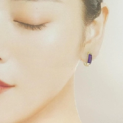 K18YG Amethyst Bông tai/Khuyên tai 2.04CT - Hàng hiệu Chính hãng 866828