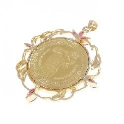 K18YG(khung) Mặt dây chuyền đồng xu ruby 0.62CT - Hàng hiệu Chính hãng 871395