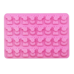 Khuôn silicon làm rau câu, kẹo dẻo chip chip , socola 32 heo con Peppa Cute - Mã số 1118 338361