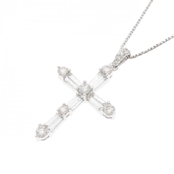 K18WG Dây chuyền kim cương chéo 0.98CT - Hàng hiệu Authentic 860746