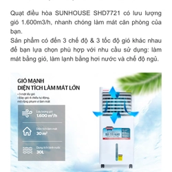 QUẠT ĐIỀU HOÀ SUNHOUSE SHD7721 30L (mới 90%) 367285