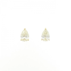 K18YG/ST Bông tai kim cương 1.003CT 1.012CT hình giọt nước - Hàng hiệu Chính hãng