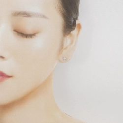 K18WG Bông tai kim cương chéo 0.12CT - Hàng hiệu Chính hãng 869143