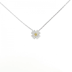 Dây chuyền kim cương hoa PT900/K18WG 0.74CT - Hàng hiệu Chính hãng