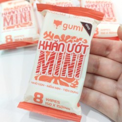 🍀[05 Gói] KHĂN ƯỚT GUMI MINI BỎ TÚI 8 MIẾNG VẢI KHÔNG DỆT 185947