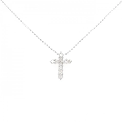 K18WG Dây chuyền kim cương chéo 0.30CT - Hàng hiệu chính hãng