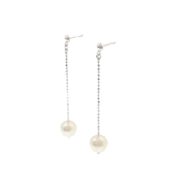 K18WG Bông tai ngọc trai Akoya 7.4mm - Hàng hiệu Chính hãng 871117