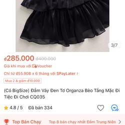 Váy đầm công chúa đen tơ óng size m 81457