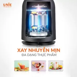 Máy xay sinh tố UNIE UMB05 cối xay dạng bình nước nhỏ gọn, lưỡi dao 4 cánh bằng inox 574455