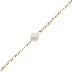 K18YG Vòng tay ngọc trai Akoya - Hàng hiệu Authentic