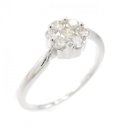 Nhẫn kim cương K18WG hoa