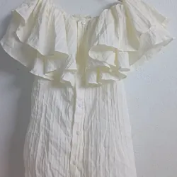 ÁO SƠ MI TRỄ VAI BÈO TAY NGẮN - MÀU BE - SIZE S 753992