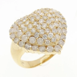 Nhẫn kim cương pavé hình trái tim K18YG 1.80CT - Hàng hiệu chính hãng