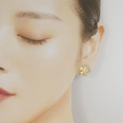 Bông tai kim cương hoa K18YG/K18WG - Hàng hiệu Authentic 873578