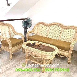 Sofa mây tre đan truyền thống cho phòng khách gia đình 60490