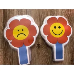 10 TỜ Thẻ mếu cười hai mặt một mặt mếu một mặt cười