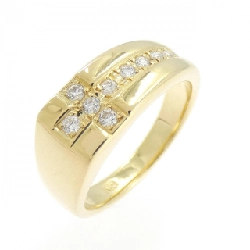 Nhẫn kim cương K18YG hình chữ thập 0.12CT - Hàng hiệu chính hãng