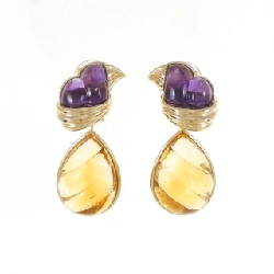 【Vintage】Boucheron bông tai citrine